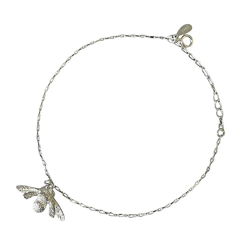 925 Sterling Silver Big Bee Charm Anklet-0