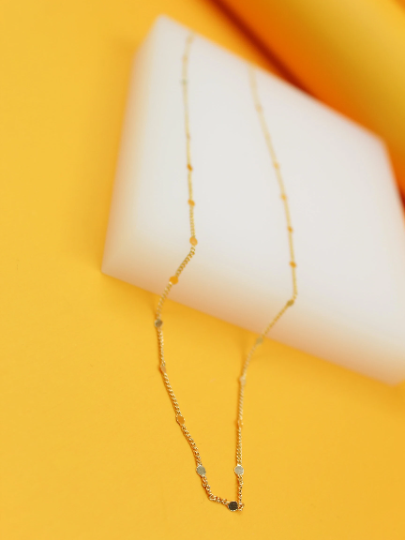 Beaded Cable Chain Necklace (H139)-1