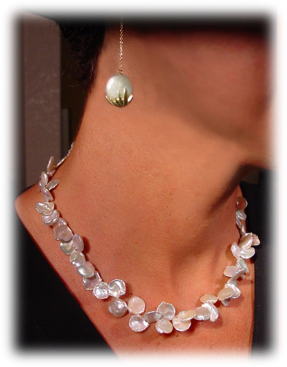 Metal Petals- earrings-Sterling  Silver & Diamonds-6