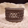 Sterling silver Handcrafted Broad Antique Look Bracelet-0