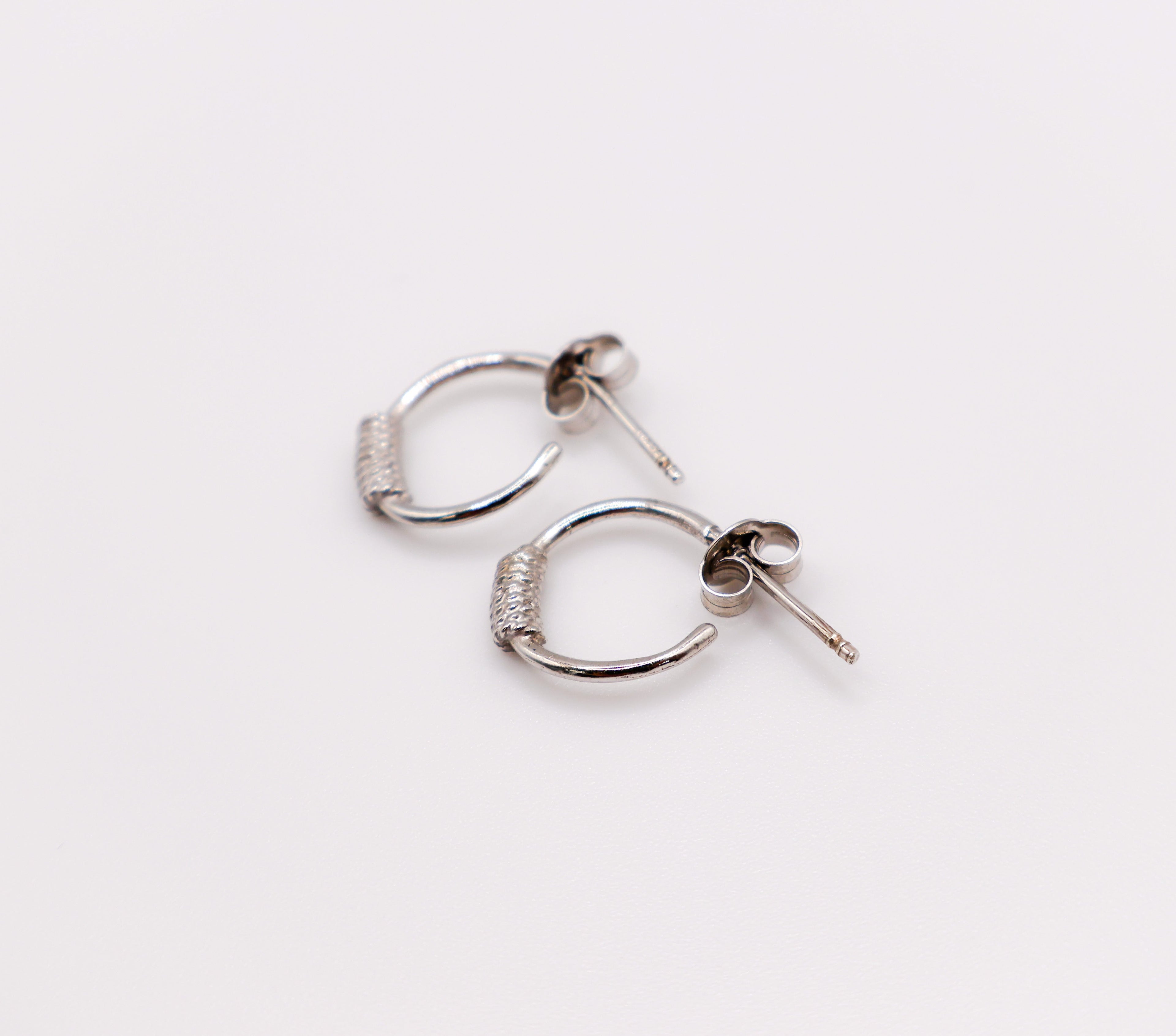 Italian Mini Sterling Silver Hoop Earrings-1