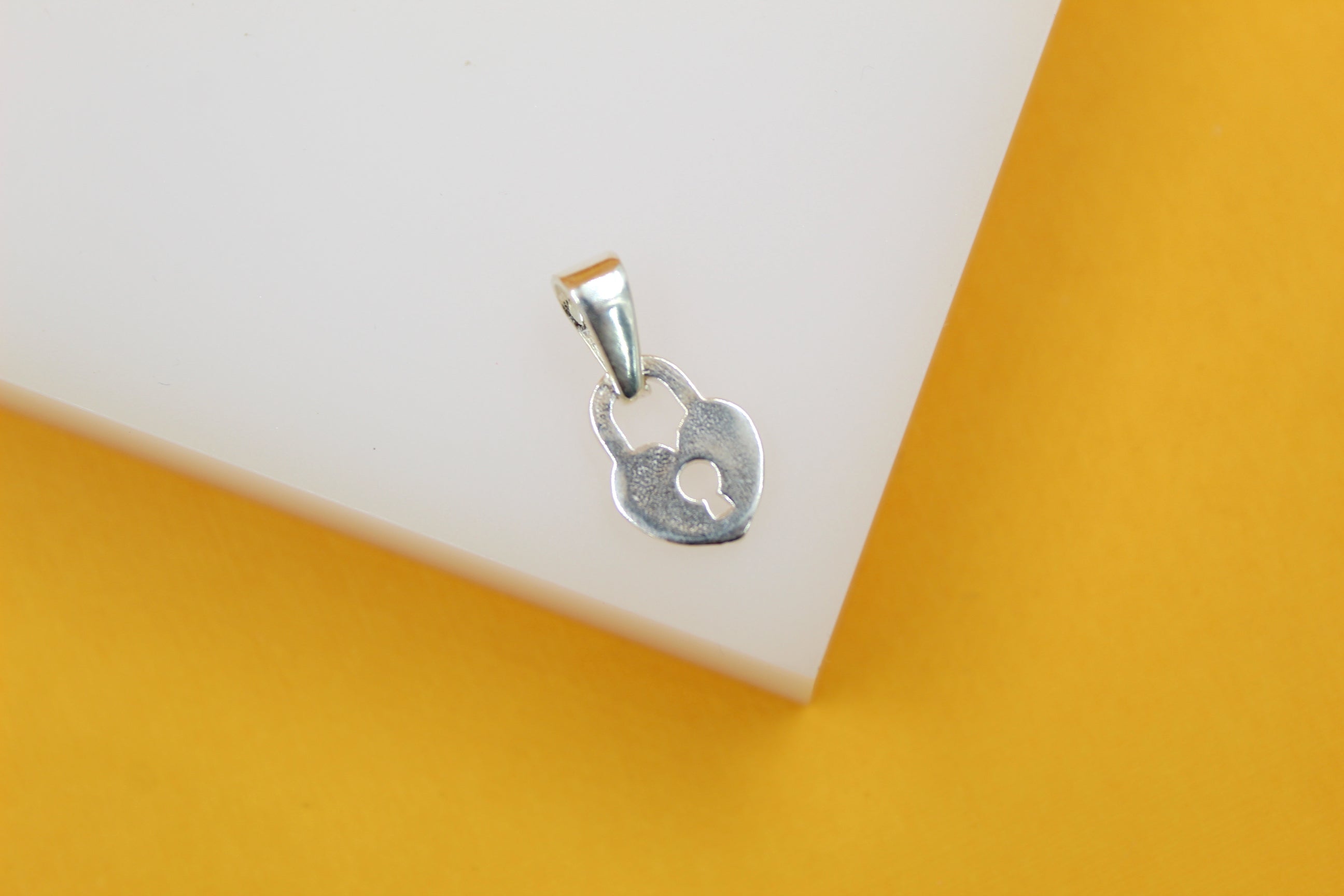 925 Sterling Silver Heart Lock Pendant-0