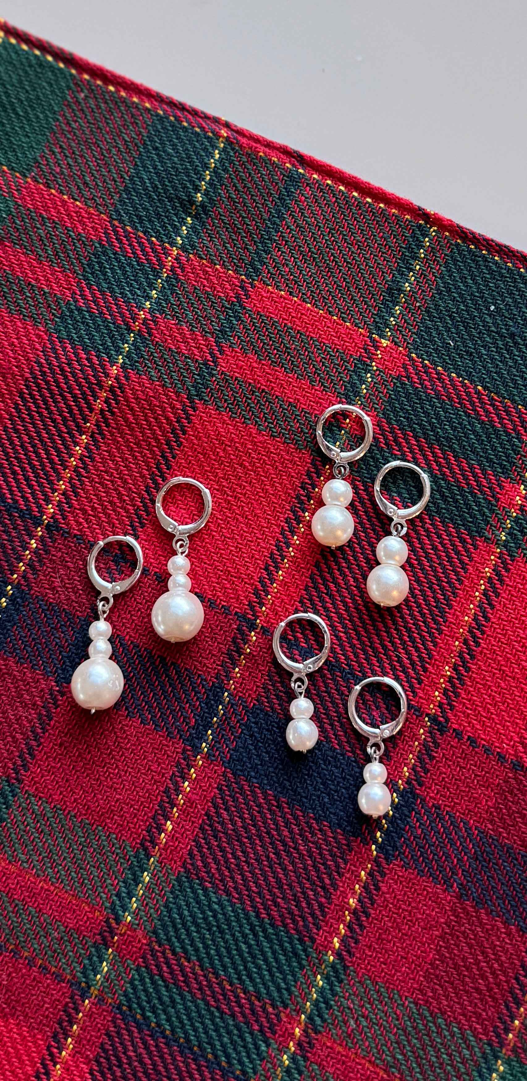 Sterling Silver Pearl Hoops-2