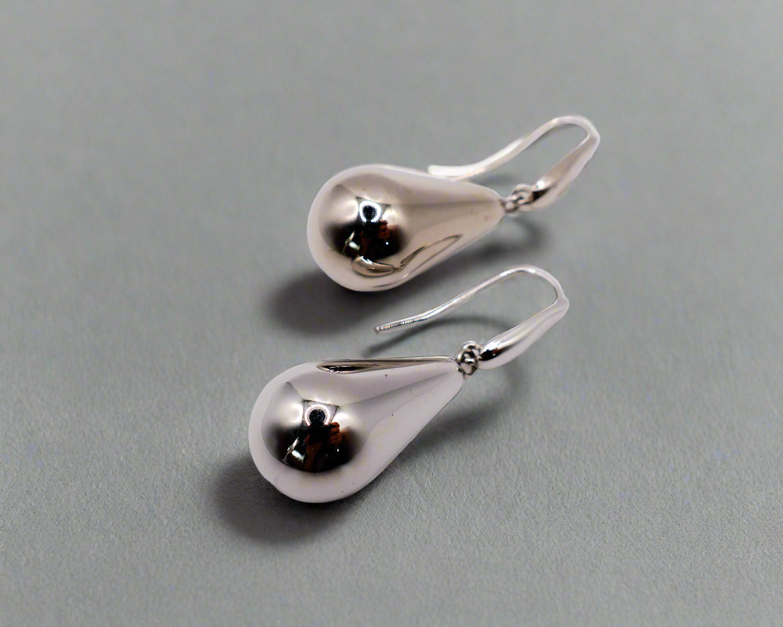 Sterling Silver Raindrop Elegance Earrings-0