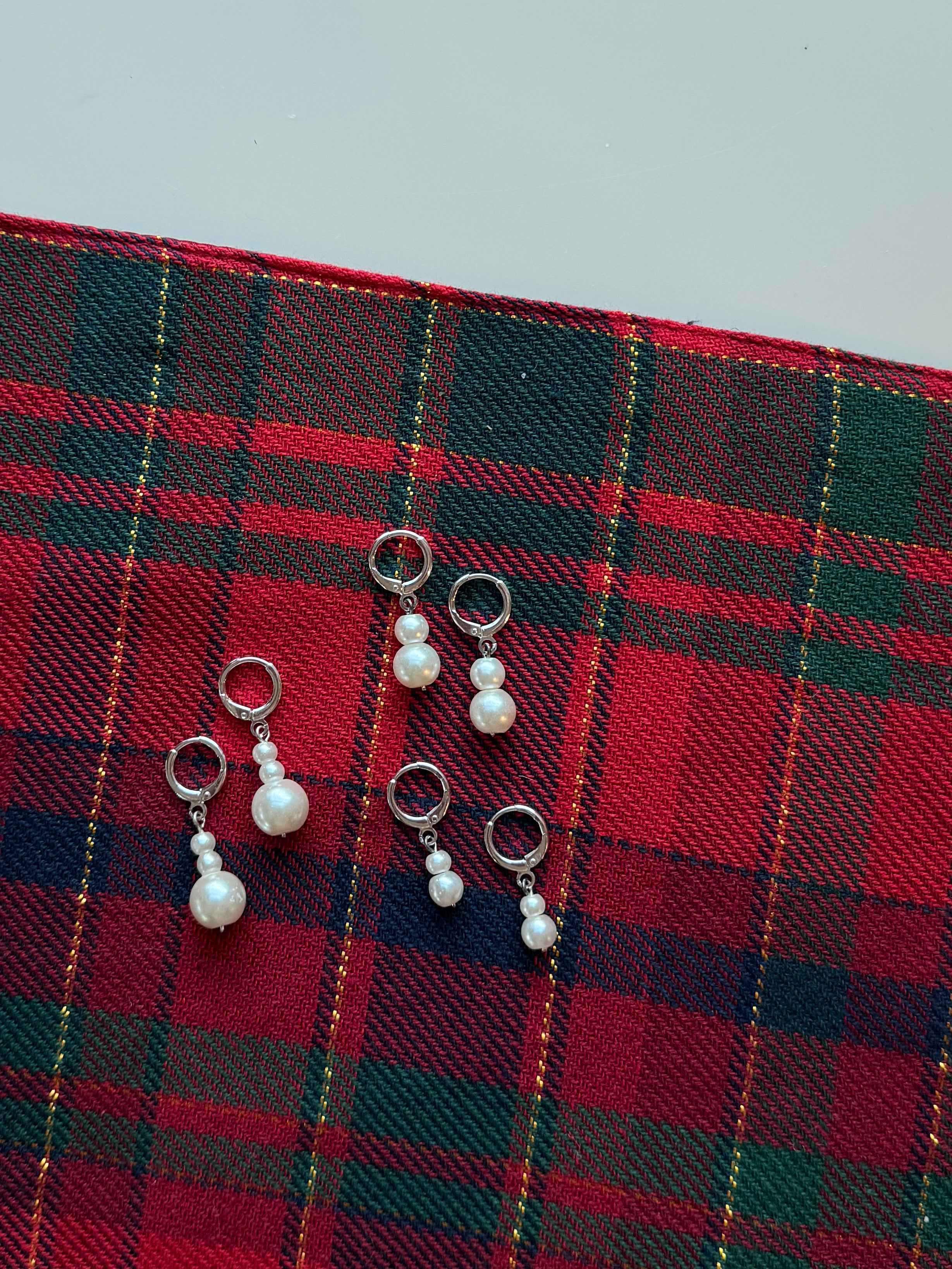 Sterling Silver Pearl Hoops-5