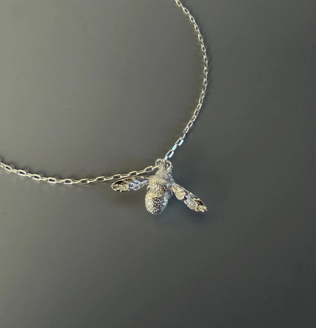 925 Sterling Silver Big Bee Charm Anklet-5