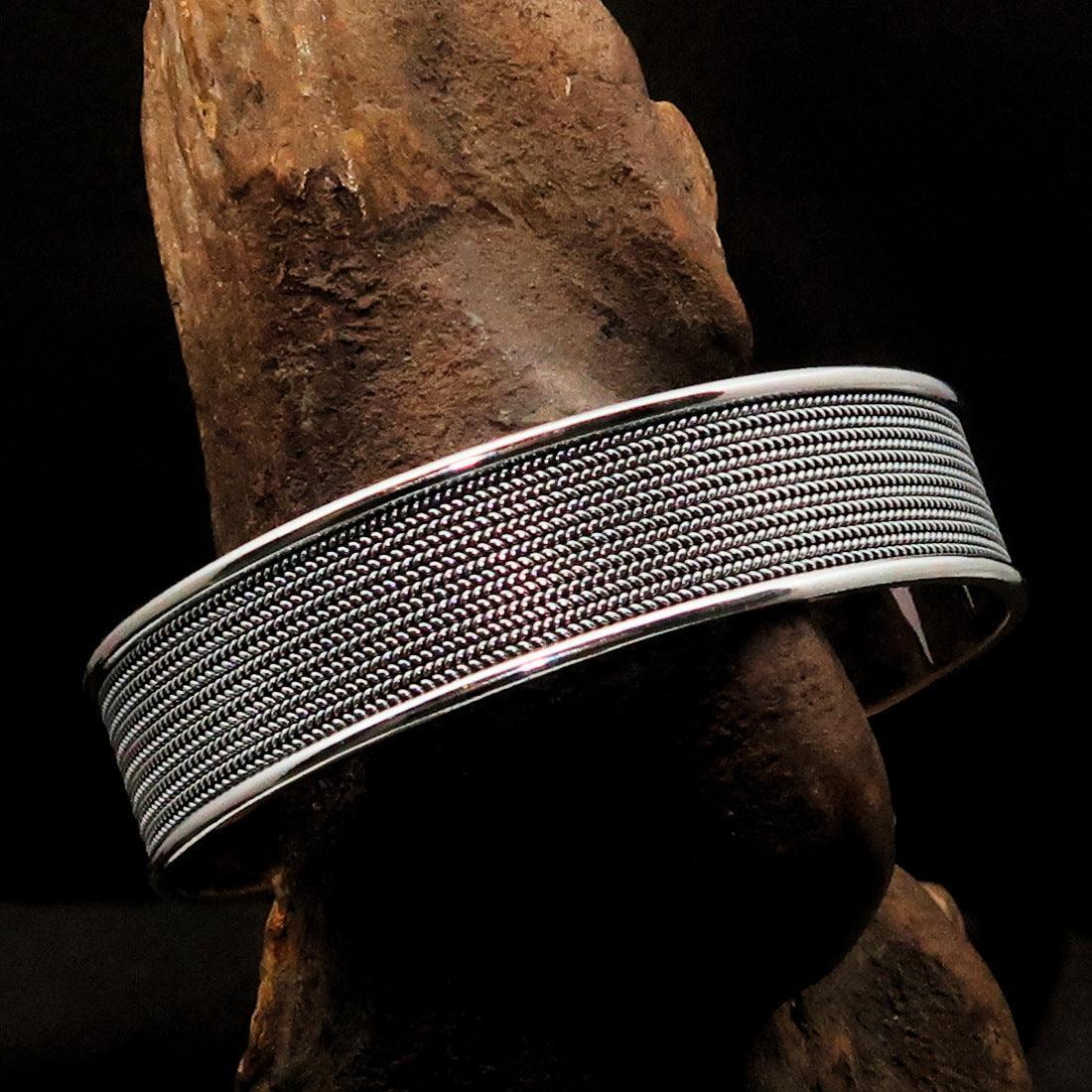 Excellent handcrafted minimalistic Sterling Silver Bracelet / Bangle-0