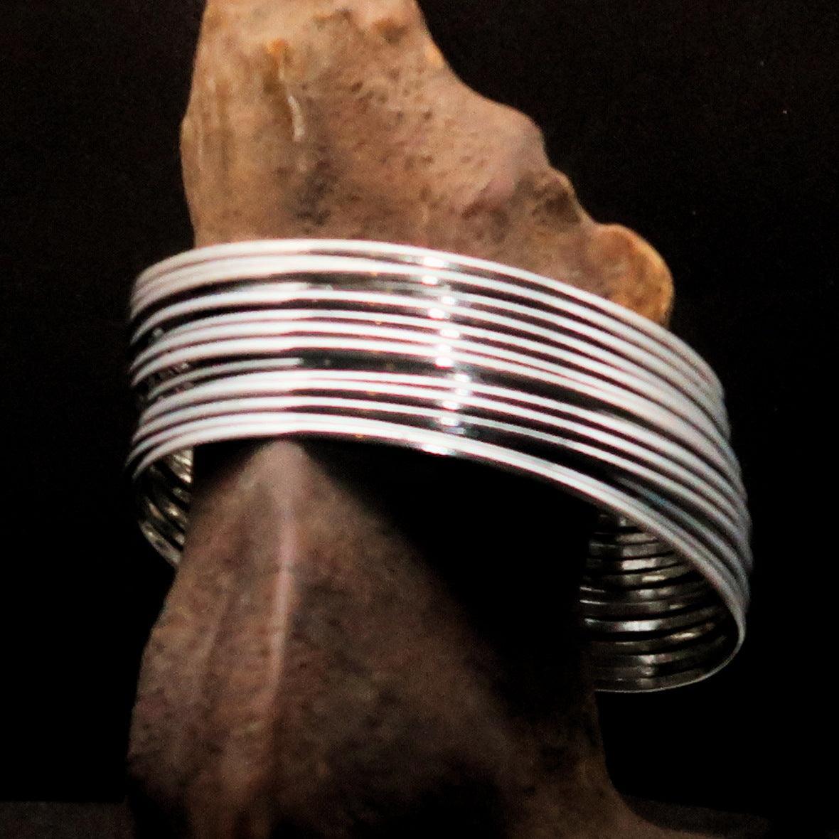 Excellent handcrafted minimalistic 16 String Sterling Silver Bracelet / Bangle-1