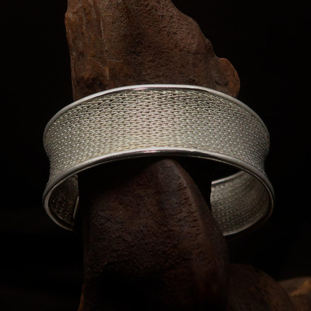 Excellent handcrafted woven Sterling Silver Bracelet Bangle-1