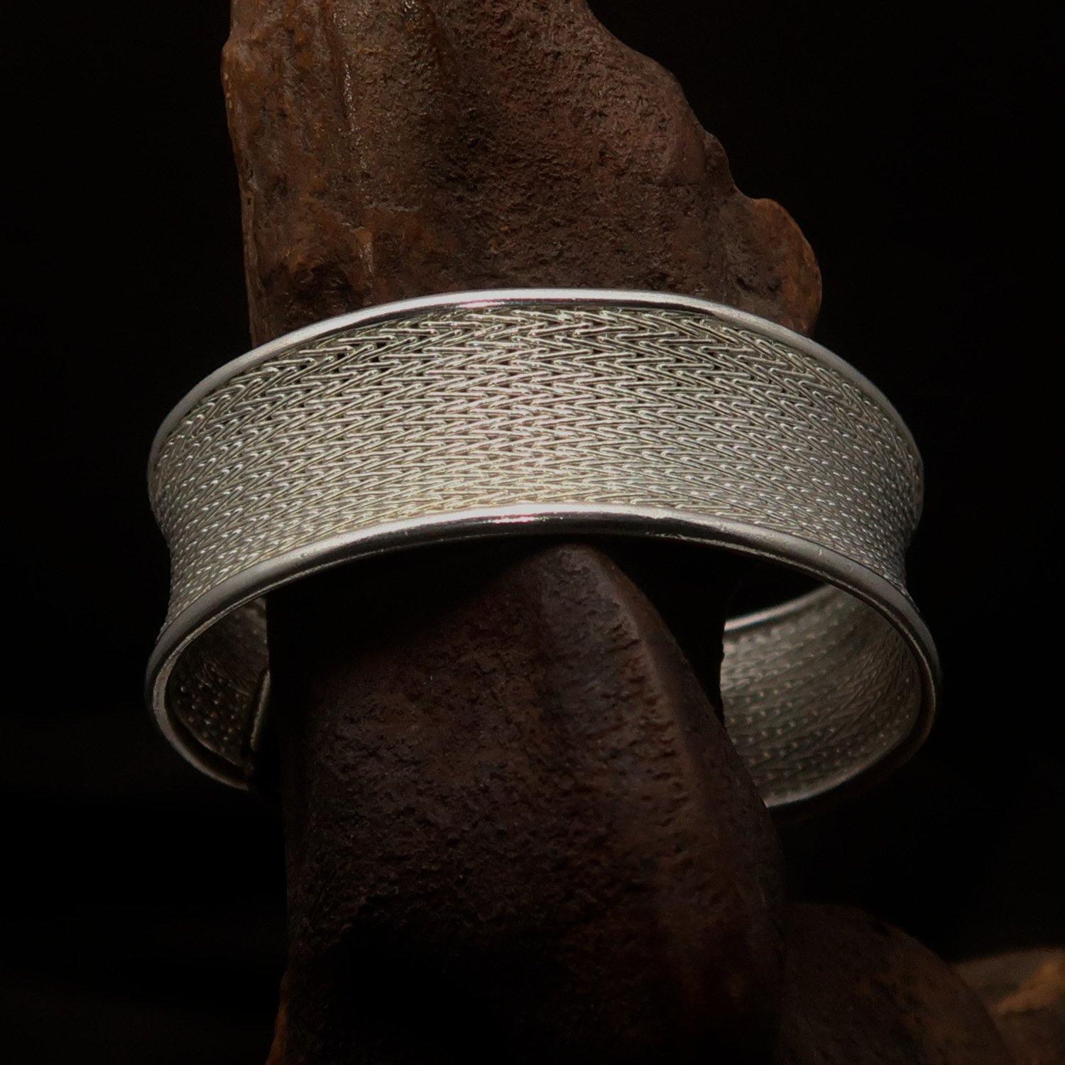Excellent handcrafted woven Sterling Silver Bracelet Bangle-1