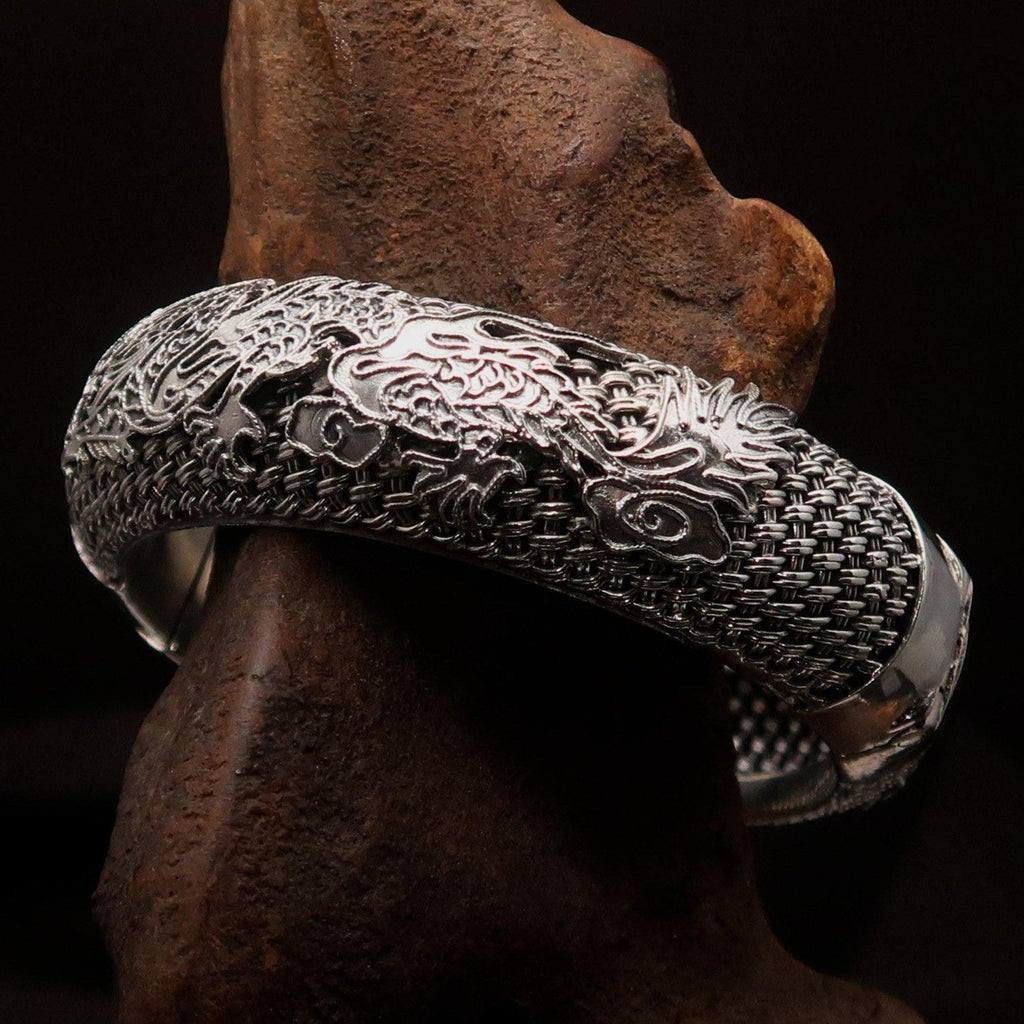 Stunning handcrafted Sterling Silver Dragon Bracelet-1