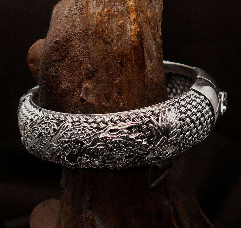 Stunning handcrafted Sterling Silver Dragon Bracelet-4