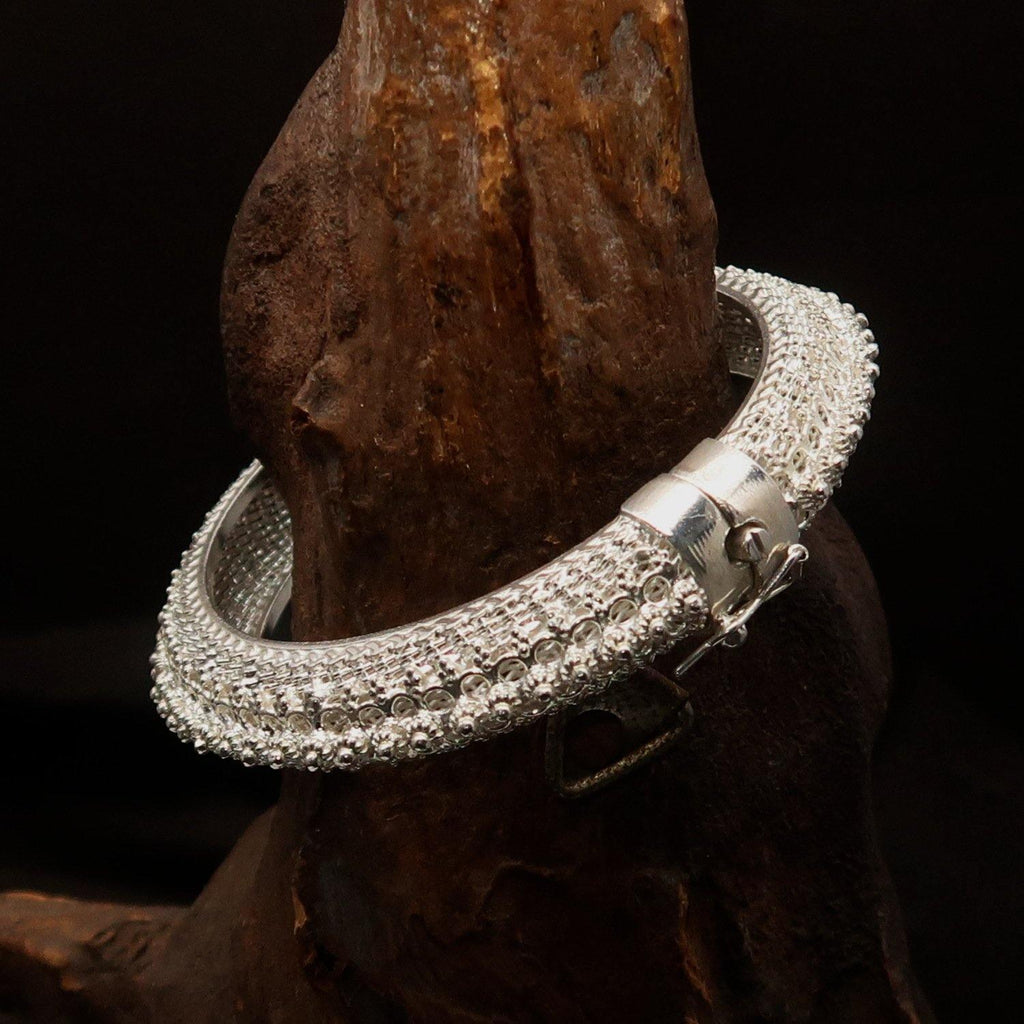 Excellent handcrafted mounted Sterling Silver Bracelet Bangle-2