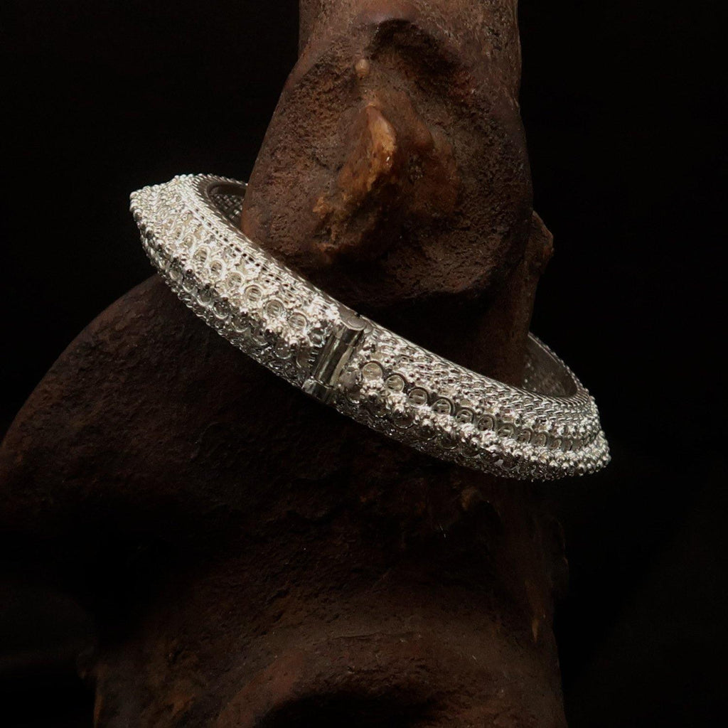 Excellent handcrafted mounted Sterling Silver Bracelet Bangle-4