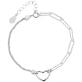 925 Sterling Silver Heart Charm  Minimalist Bracelet-0