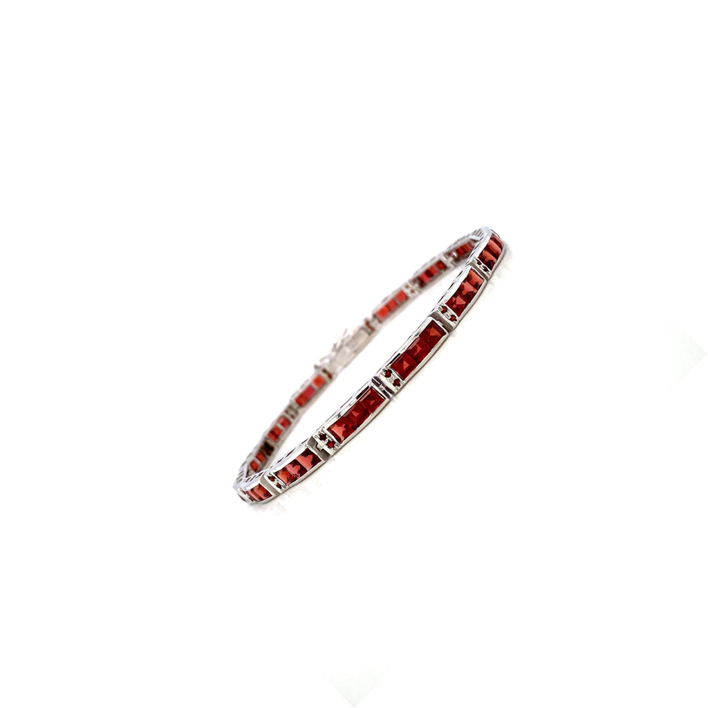 Garnet Bracelet in .925 Sterling Silver - KSD 41745-1