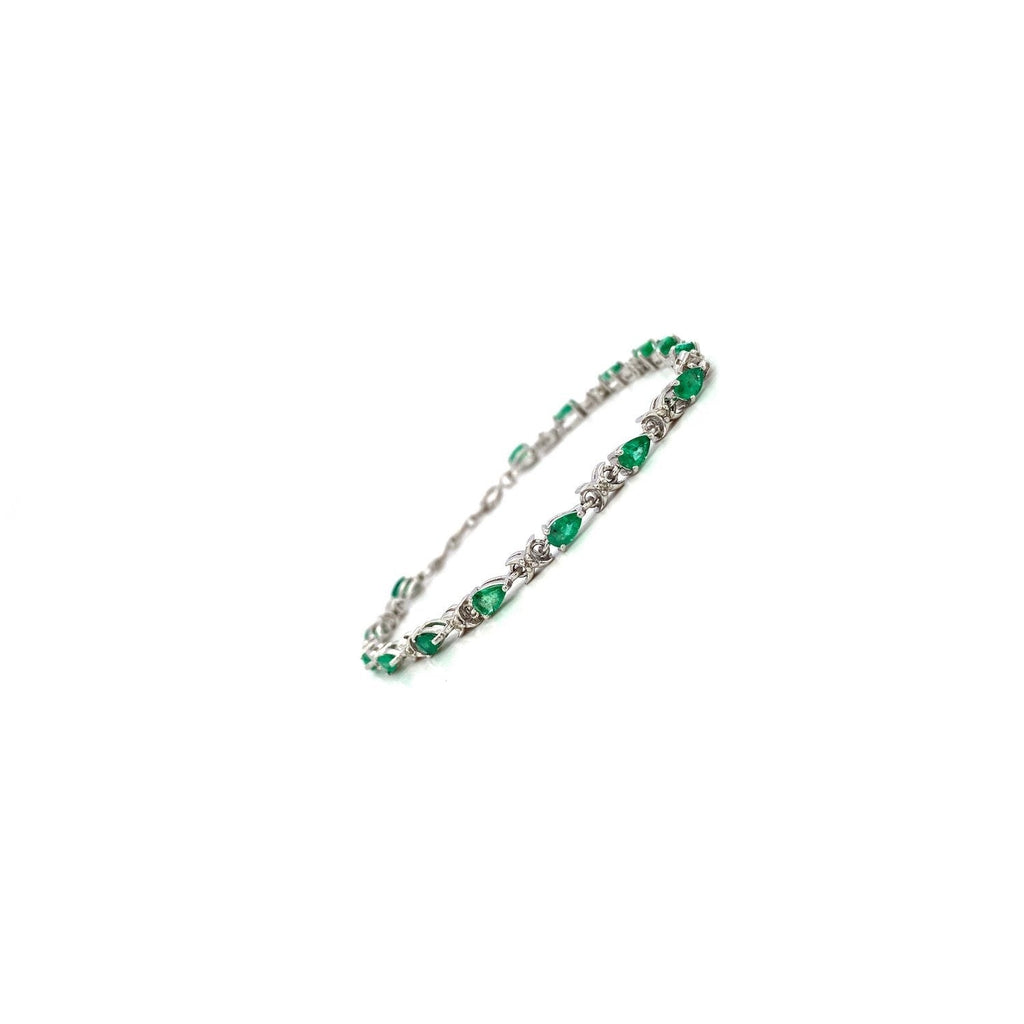 Emerald Bracelet in .925 Sterling Silver. - KSD 43346-1