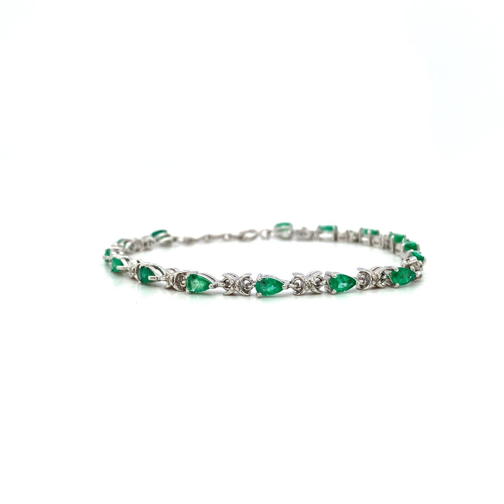 Emerald Bracelet in .925 Sterling Silver. - KSD 43346-0