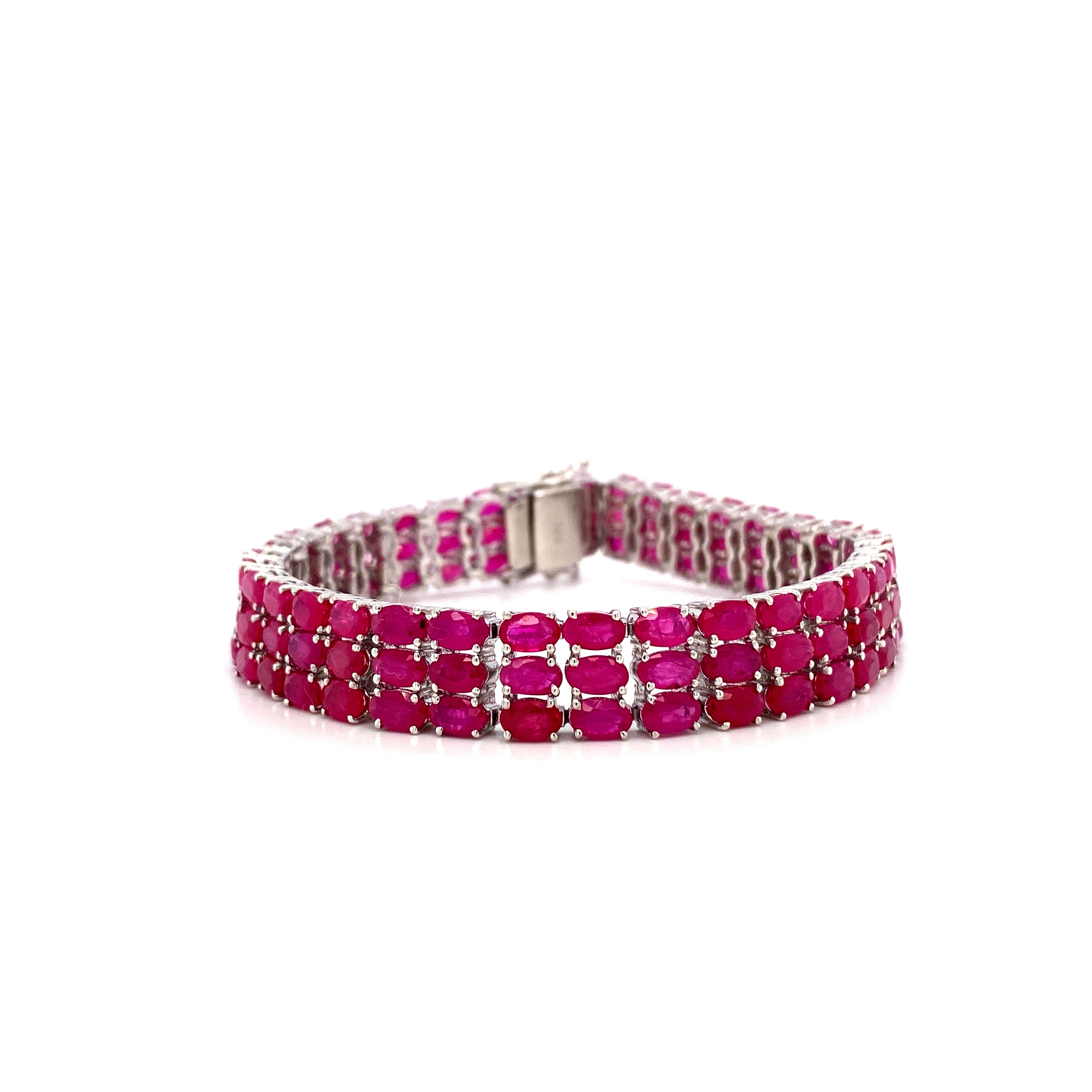 Ruby Bracelet in .925 Sterling Silver - KSD 44030-0