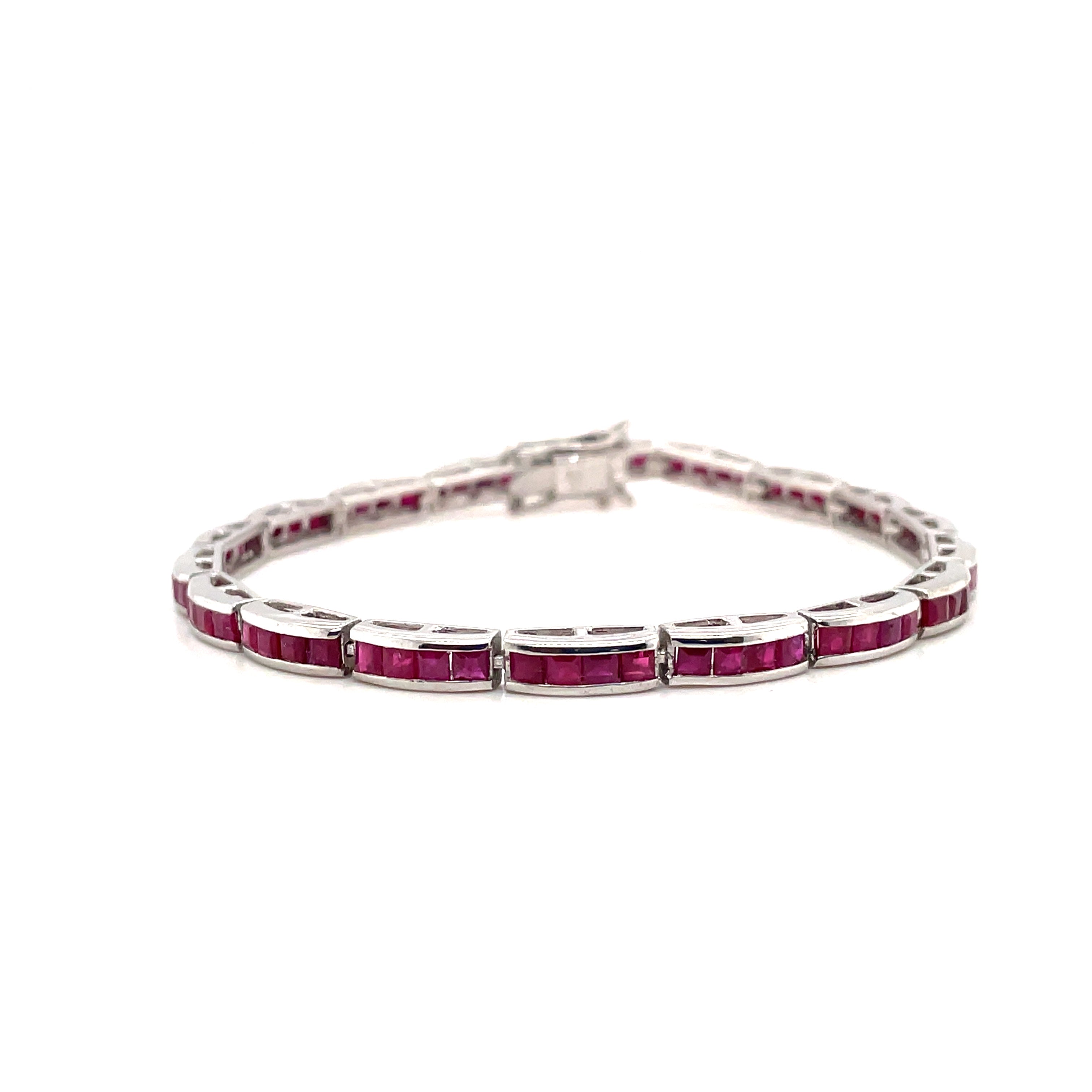 Ruby Bracelet in .925 Sterling Silver. - KSD 44547-0