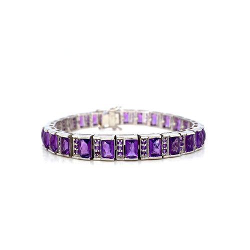 Amethyst Bracelet in .925 Sterling Silver - KSD 45351-0