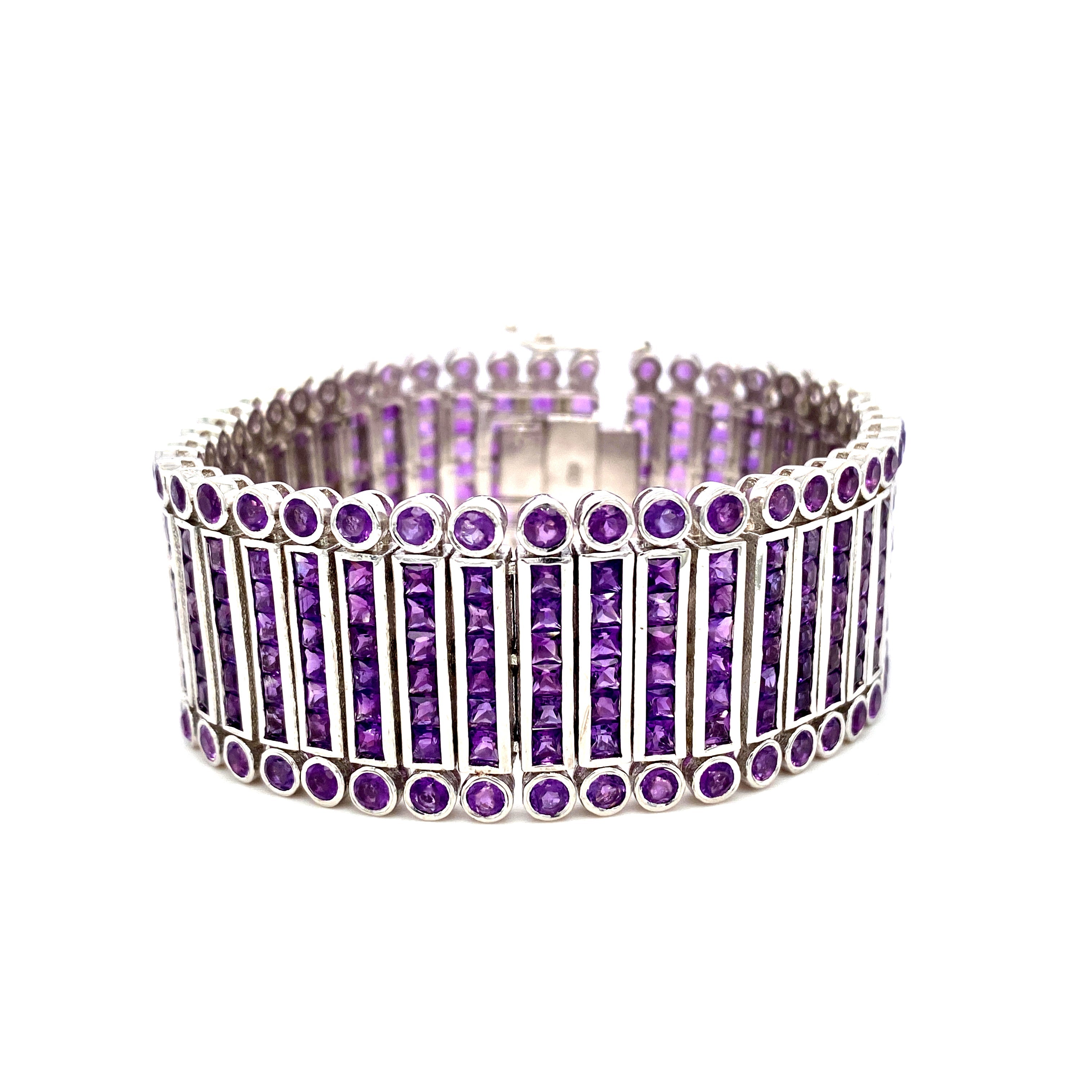 Amethyst Bracelet in .925 Sterling Silver - KSD 46257-0