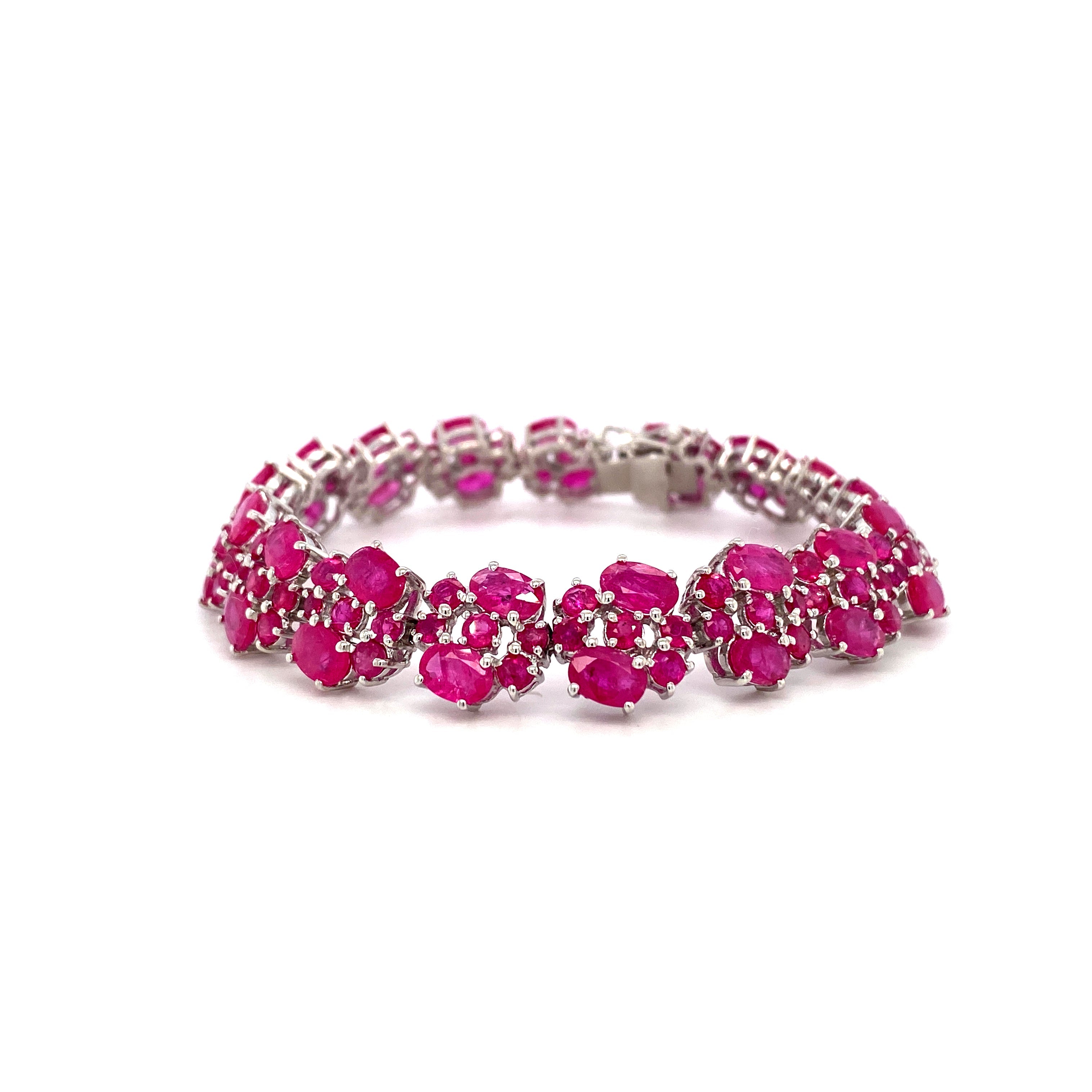 Ruby Bracelet in .925 Sterling Silver - KSD 4748-0