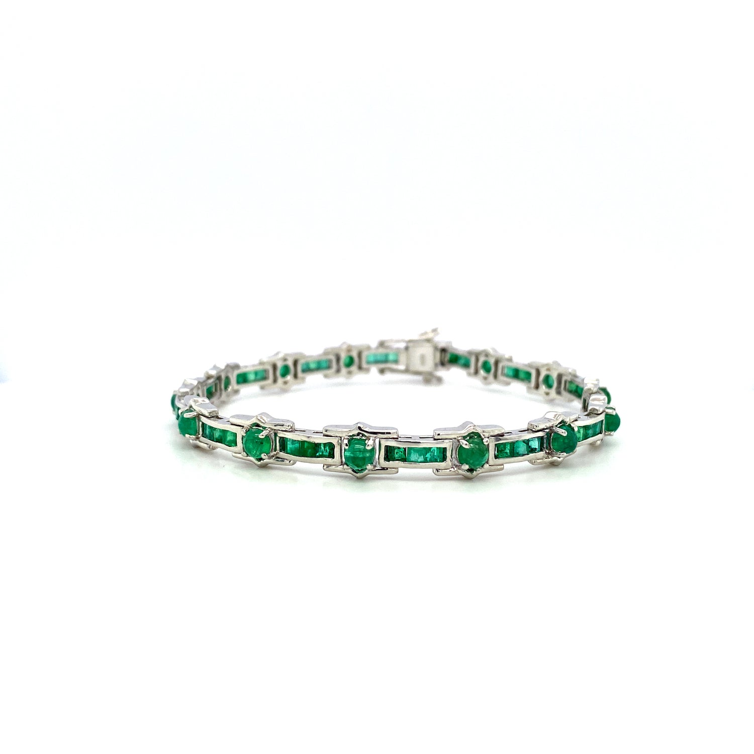 Emerald Bracelet in .925 Sterling Silver. - KSD 49305-0