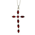 Garnet Pendant in .925 Sterling Silver - KSP 39605