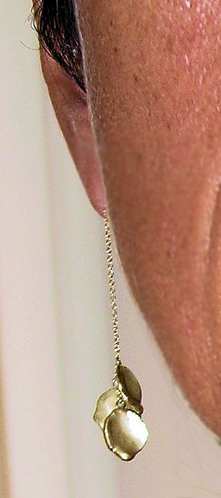 Metal Petals- earrings-Sterling  Silver & Diamonds-3