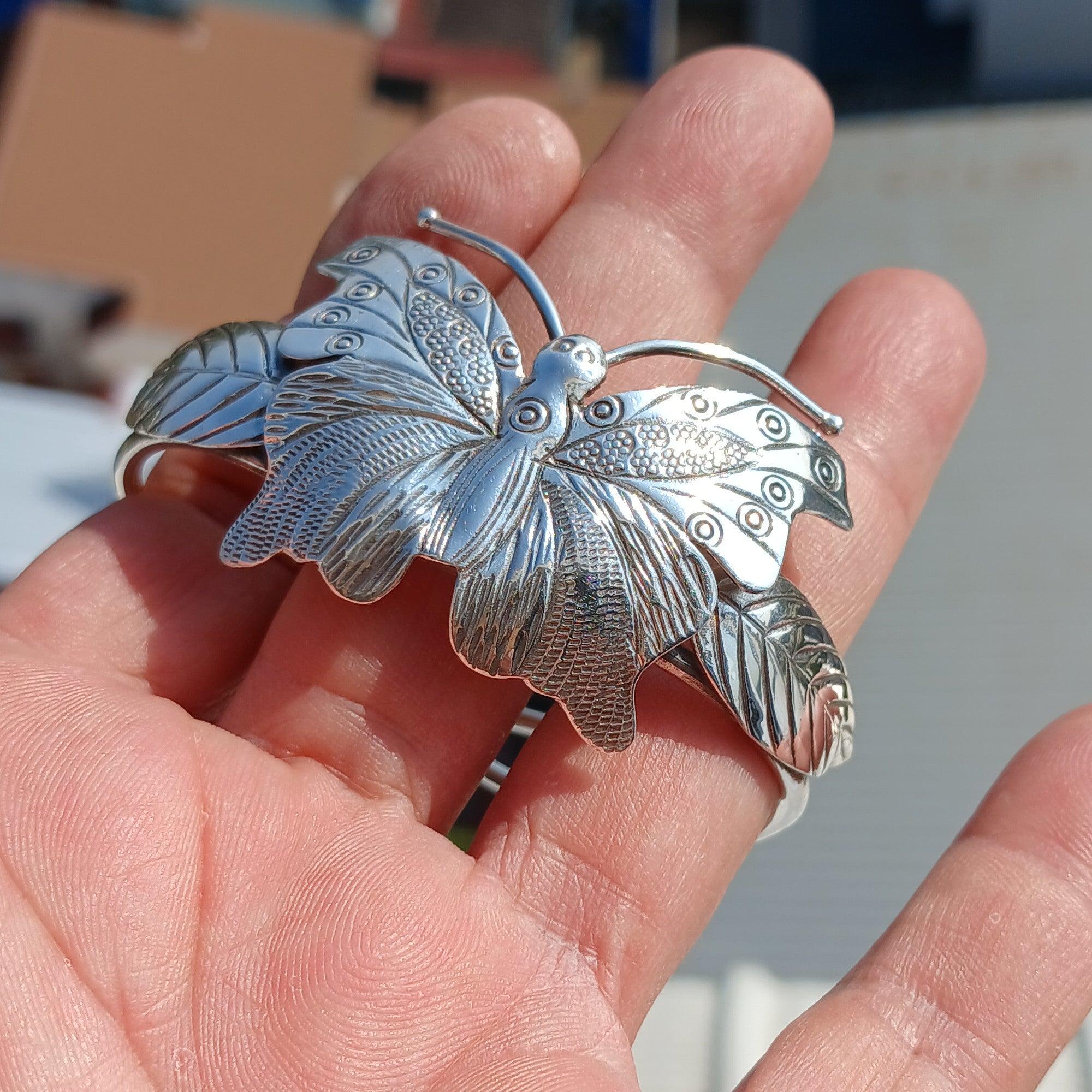 Butterfly Silver Bracelet, Sterling Silver Bracelet, Handmade Bracelet, Butterfly Bracelet, Sterling Silver Bracelet, Bracelet with Butterfly-1