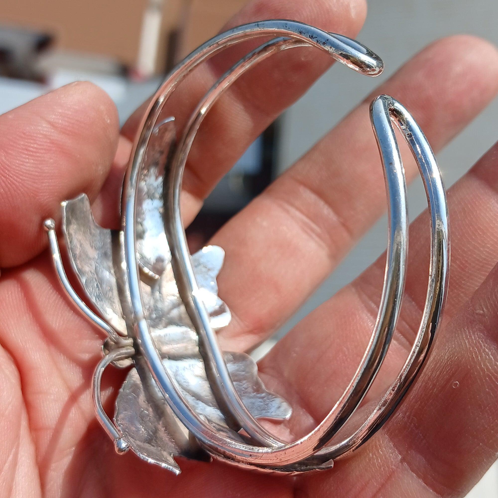 Butterfly Silver Bracelet, Sterling Silver Bracelet, Handmade Bracelet, Butterfly Bracelet, Sterling Silver Bracelet, Bracelet with Butterfly-4