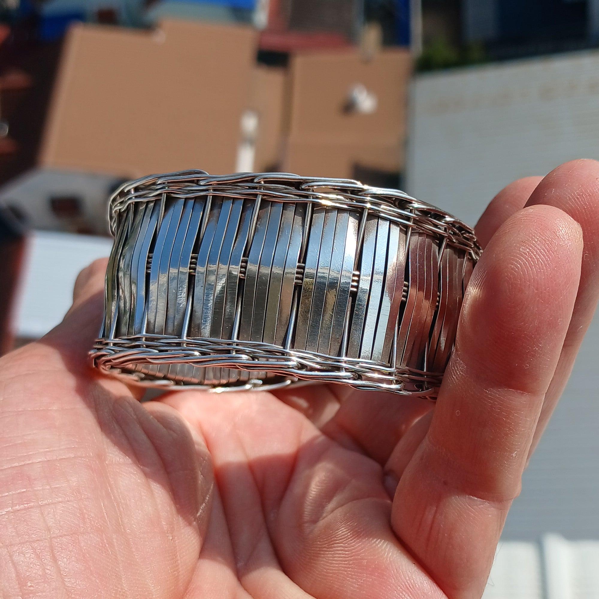 Minimalist Silver Bracelet, Sterling Silver Bracelet, Handmade Bracelet, Minimalist Bracelet, Sterling Silver string Bracelet, Unique Design Bracelet-3