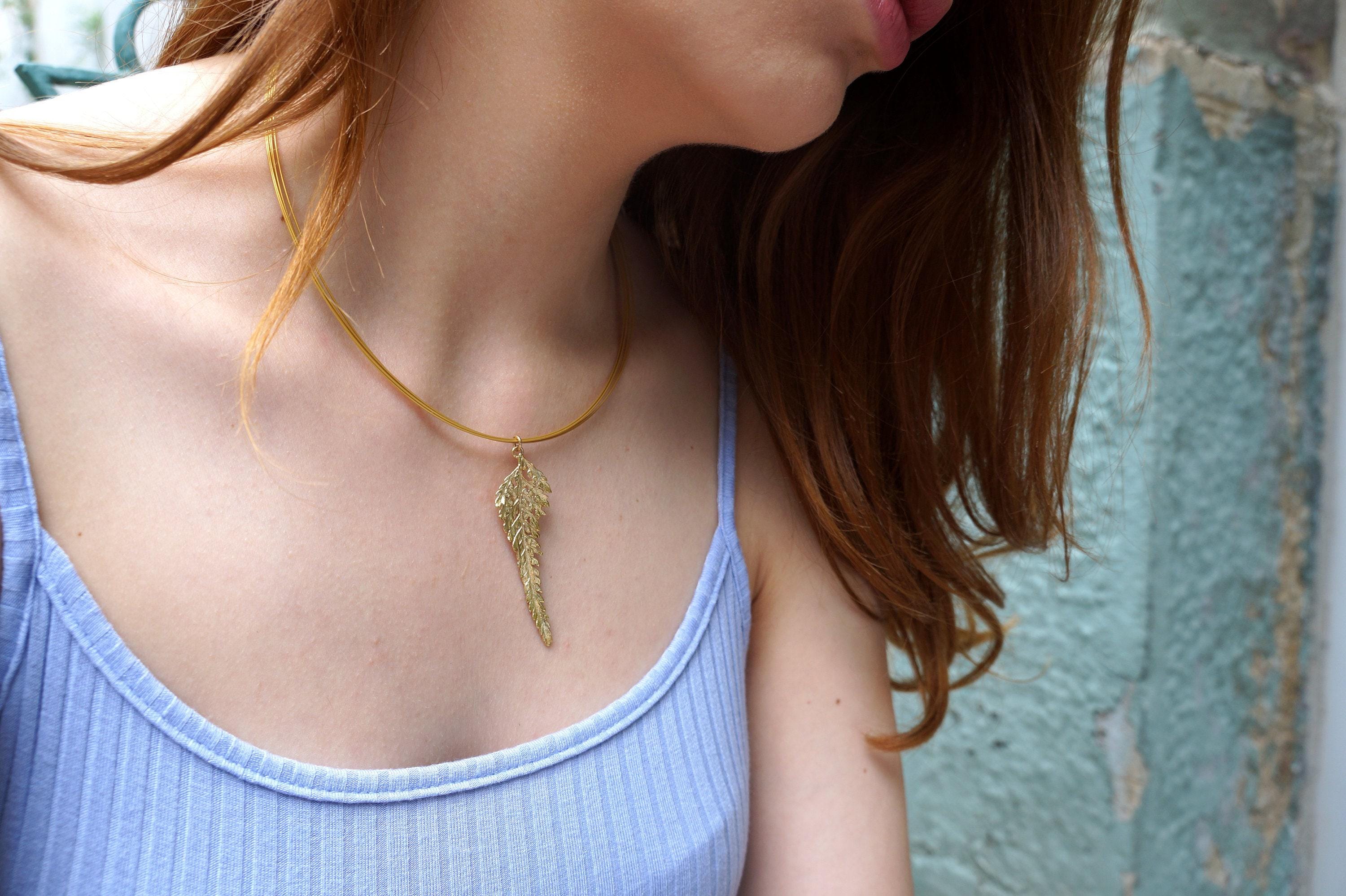 Fern Leaf Necklace: Electroformed Sterling Silver Nature Jewelry-1