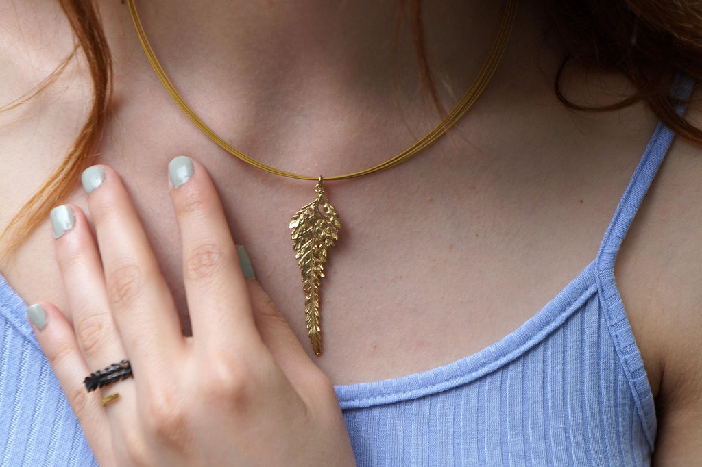 Fern Leaf Necklace: Electroformed Sterling Silver Nature Jewelry-4