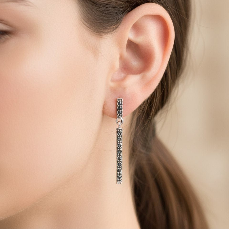 Earrings Night Dinner - Sterling Silver Elegant Evening Earrings-1