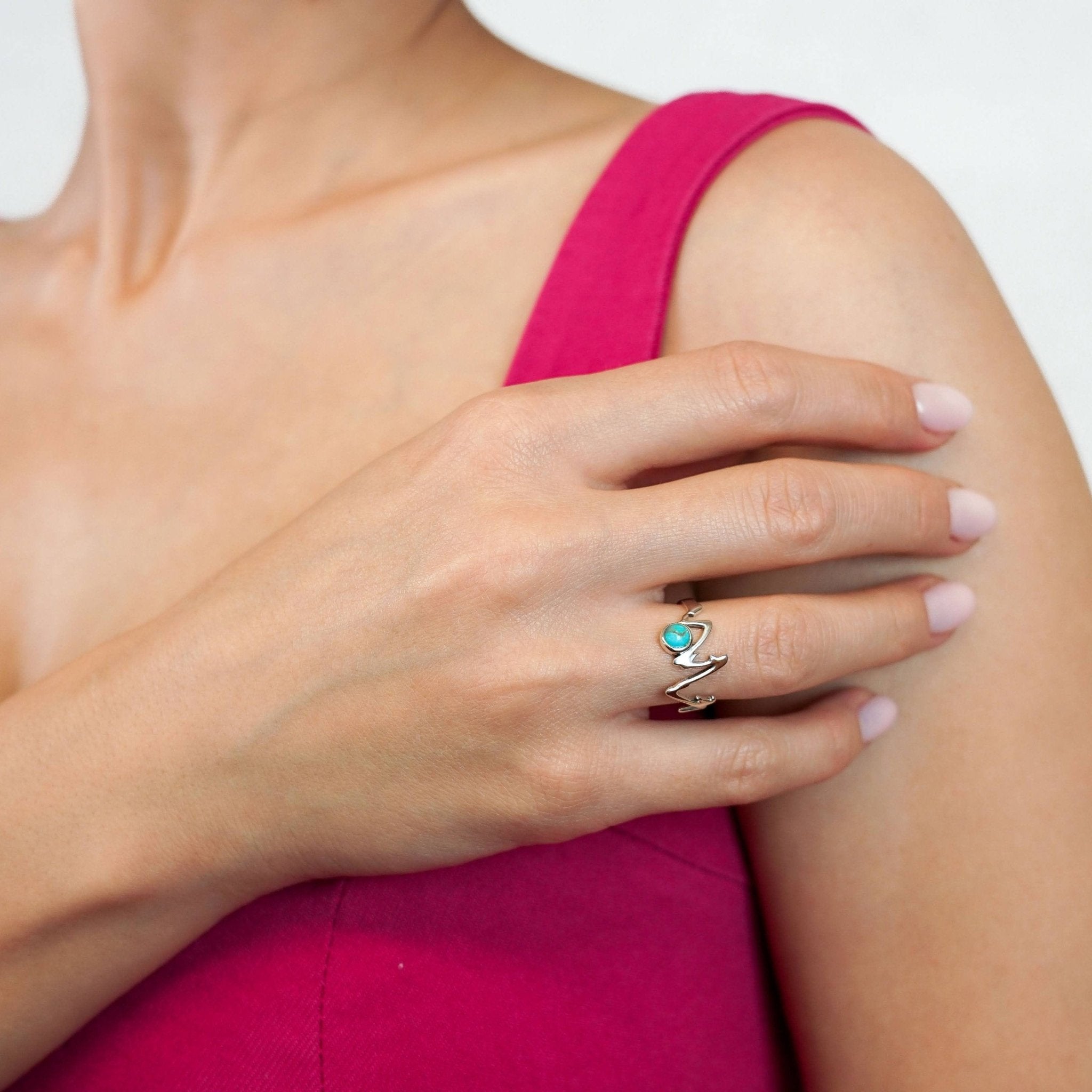 Ring Mountain Star - Sterling Silver Turquoise Ring-2