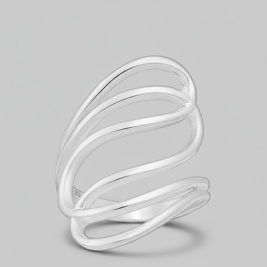 Ring Flow - Sterling Silver Flowing Design Ring-0