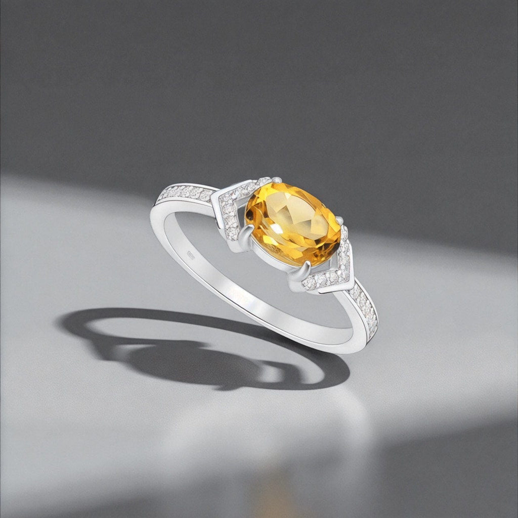 Ring Samarkand - Sterling Silver Zirconia & Citrine Ring-0
