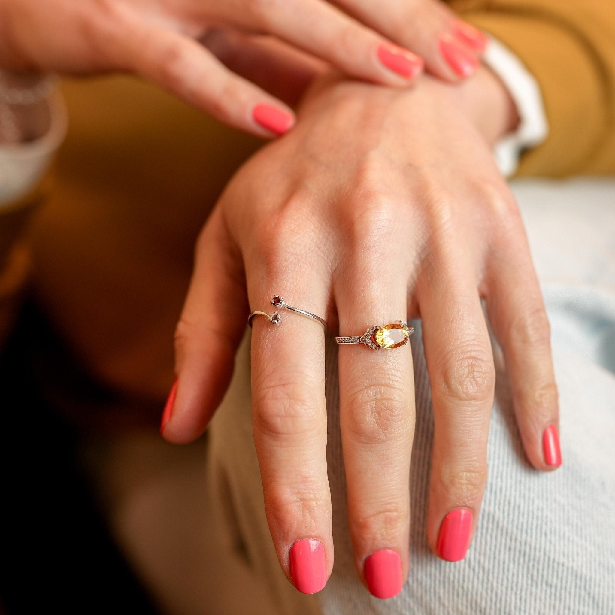 Ring Samarkand - Sterling Silver Zirconia & Citrine Ring-1