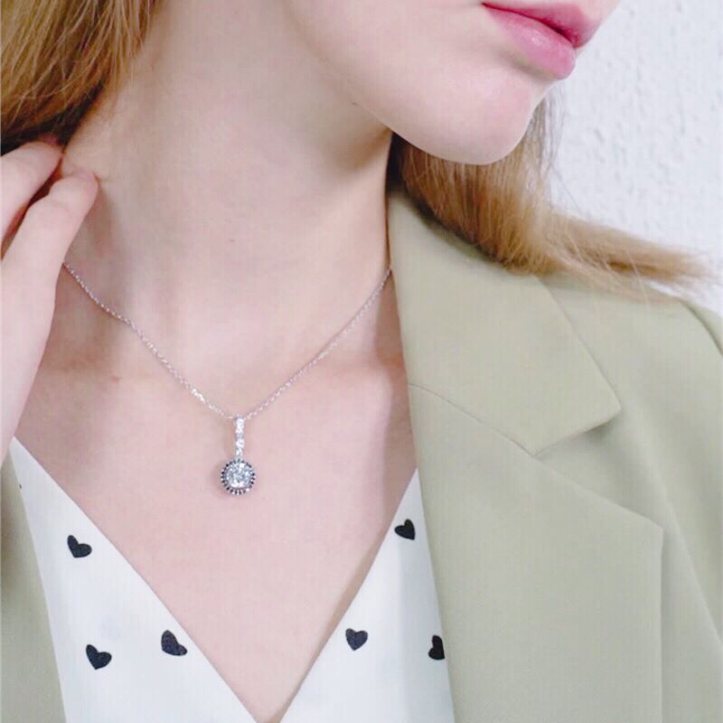 Sterling Silver Fine Jewelry Trendy Engagement Necklaces Pendants for Women Wedding Pendants Bijoux-3