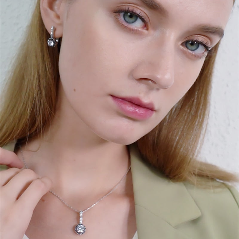 Sterling Silver Fine Jewelry Trendy Engagement Necklaces Pendants for Women Wedding Pendants Bijoux-4